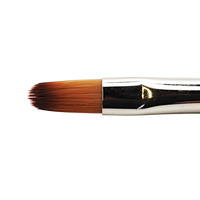 Gel brush cat's tongue oval, synthetic hair in marten color