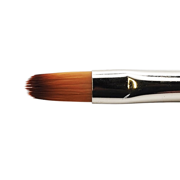 Gel brush cat's tongue oval, synthetic hair in marten color
