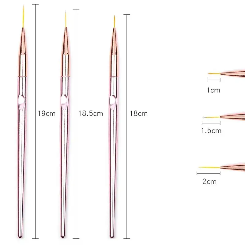 Nail Art Finleiner Rose Gold Set 3 (Brush)