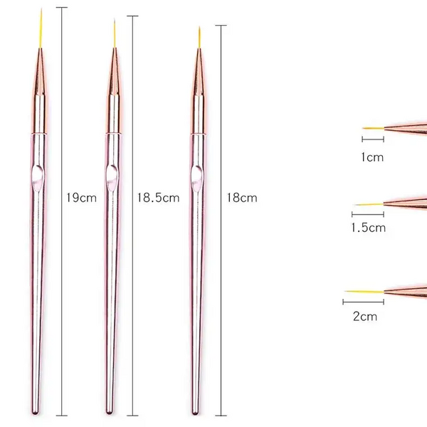 Nail Art Finleiner Rose Gold Set 3 (Brush)