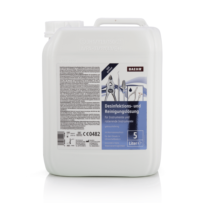 Desinfektions-und Reinigungslösung für Instrumente + Fräser, 5000 ml