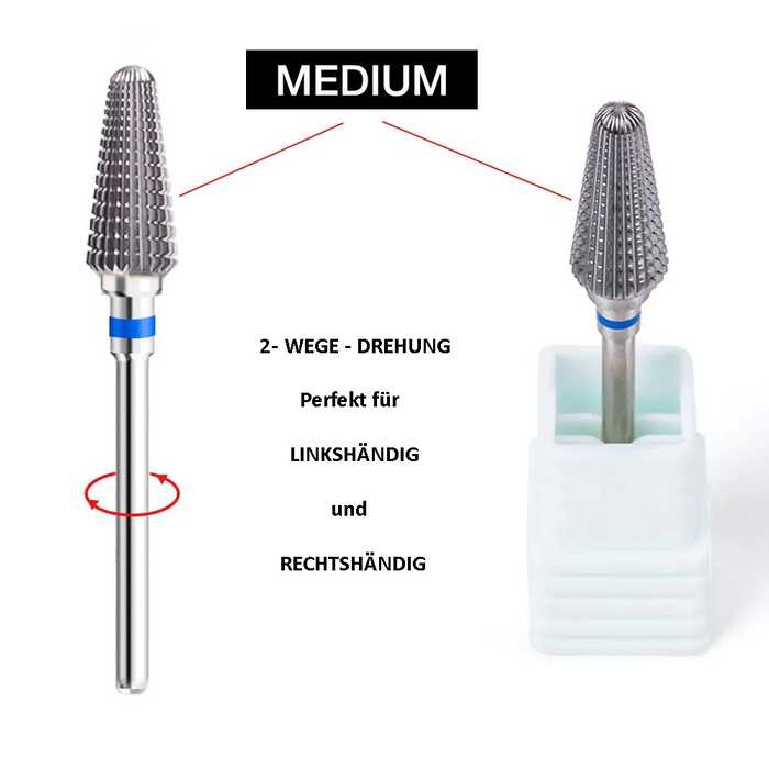 Carbide bit in cone shape - medium - left-handed