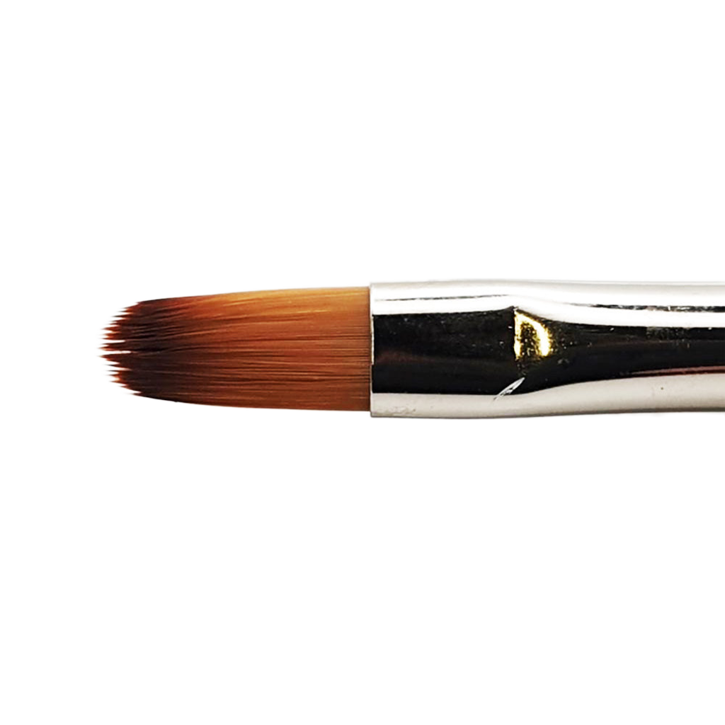 Gelpinsel Katzenzunge Oval, Synthetikhaar in marderfarbe