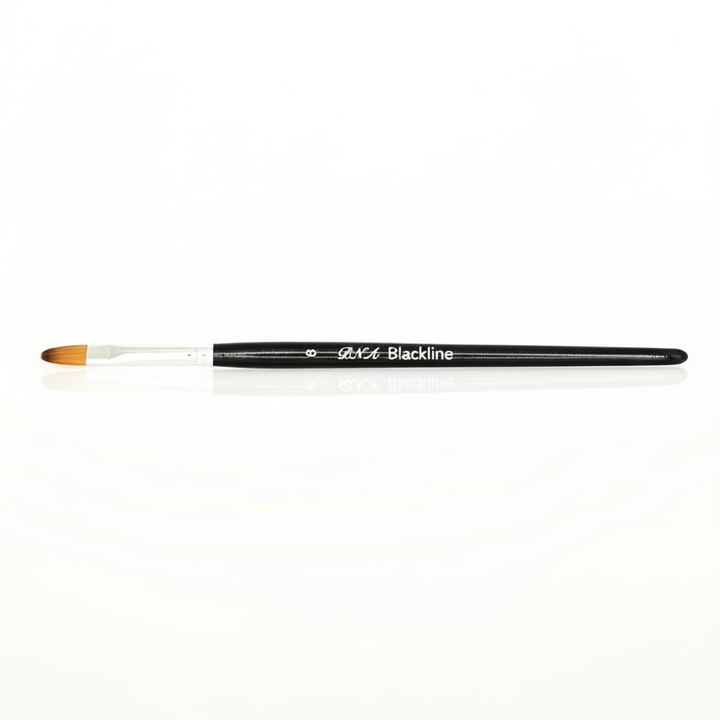 Gelpinsel Katzenzunge Oval, Synthetikhaar in marderfarbe