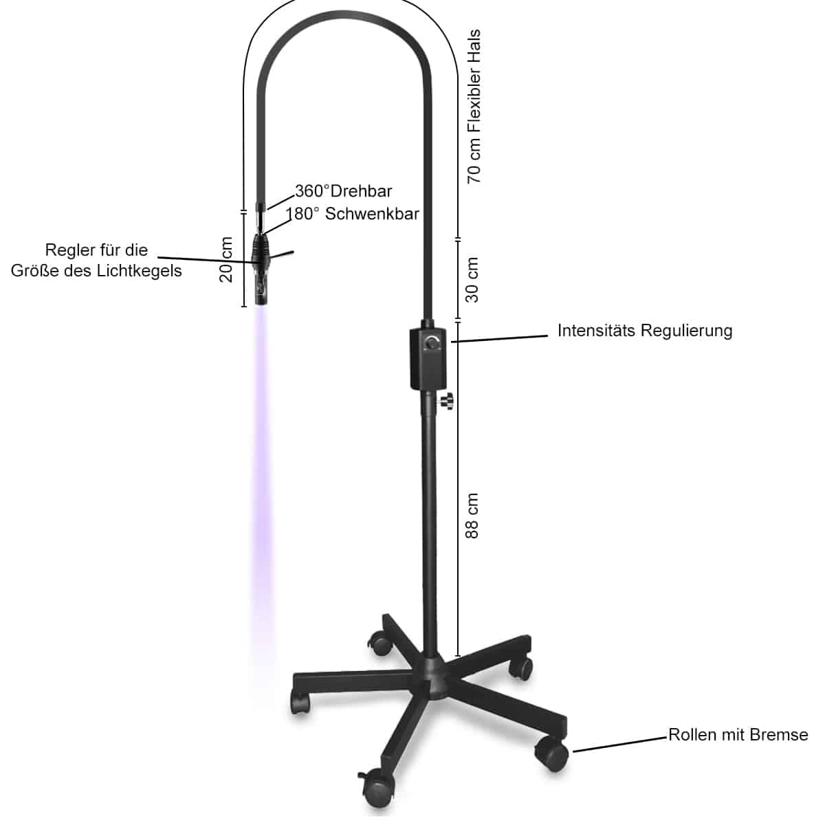 LuxeCure UV-Lampe mit Arbeitslampe