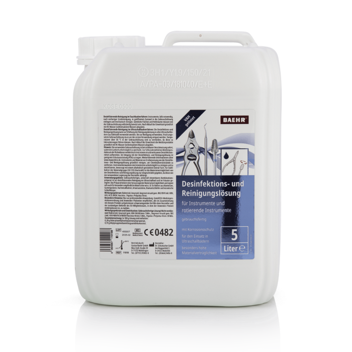 Disinfectant and cleaning solution for instruments + cutters, 5000 ml