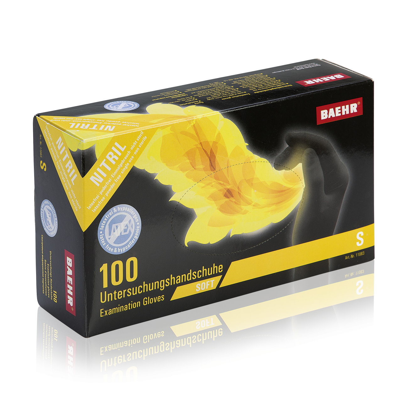 Handschuhe Nitril schwarz, Größe S latexfrei 1 Pack (100 Stk.)