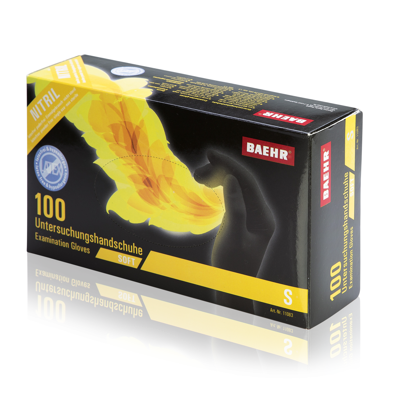 Handschuhe Nitril schwarz, Größe S latexfrei 1 Pack (100 Stk.)