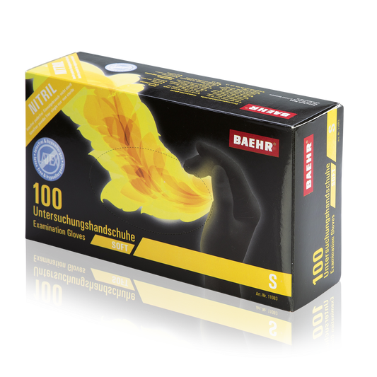 Handschuhe Nitril schwarz, Größe S latexfrei 1 Pack (100 Stk.)