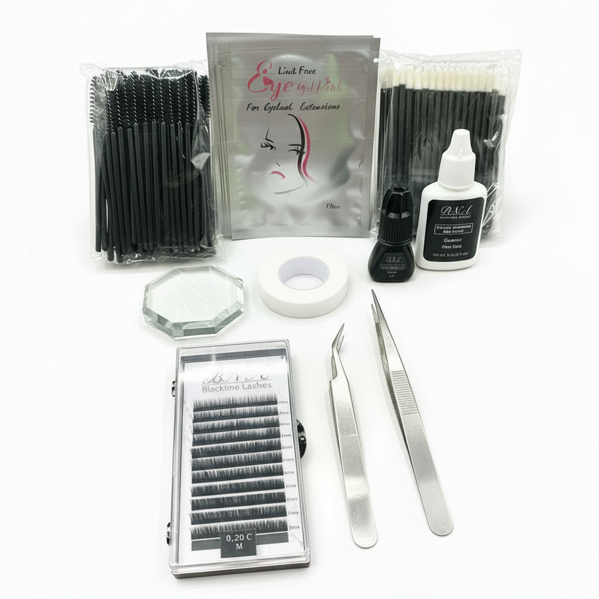 Silk Lashes Basis Wimpernverlängerung 1:1 Technik Starter Set/ Kit